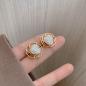 Preview: 360Home Silber pin Perle luftige Vintage Ohrringe E2434 gold